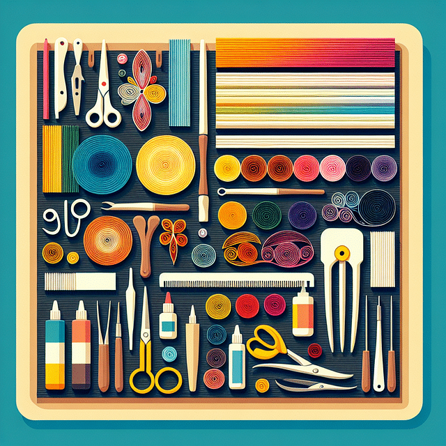 crafting materials laid out on a table
