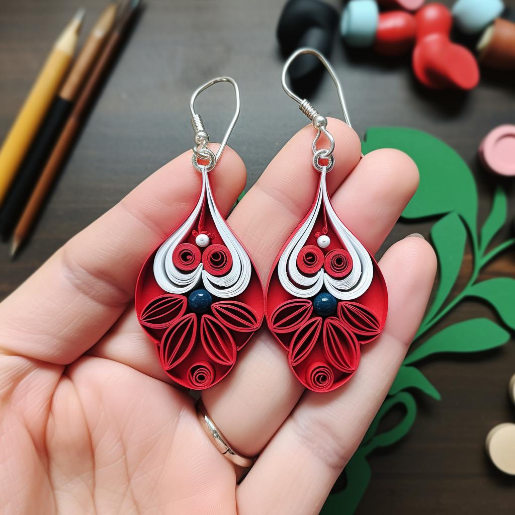 Applying sealant to quilled earrings
