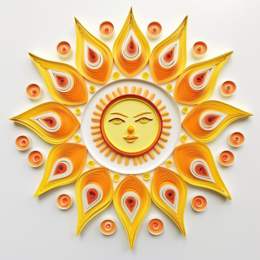 Finished quilled sun with added details