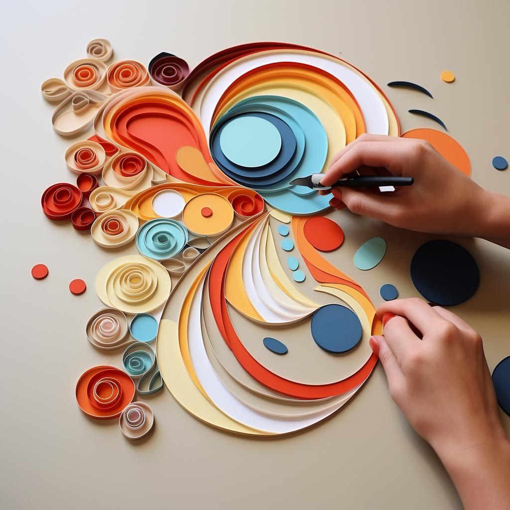 Gluing quilled shapes together